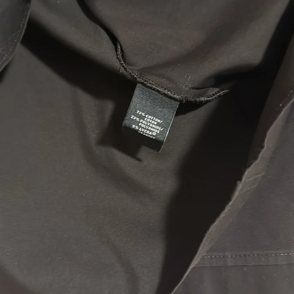 Lafayette 148 New York black ruched gathered waist 3/4 sleeve button down blouse - Picture 5 of 6